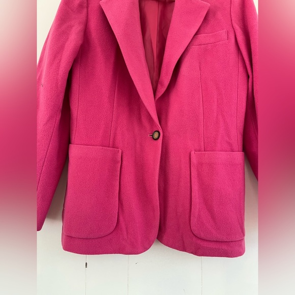 Chadwicks Vibrant Pink Women's Wool Cashmere Blend Blazer Size 12 - Picture 11 of 13